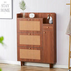 Modern minimalist storage cabinet, Japanese rattan shoe cabinet, bed top cabinet, small home furniture