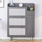 Modern minimalist storage cabinet, Japanese rattan shoe cabinet, bed top cabinet, small home furniture
