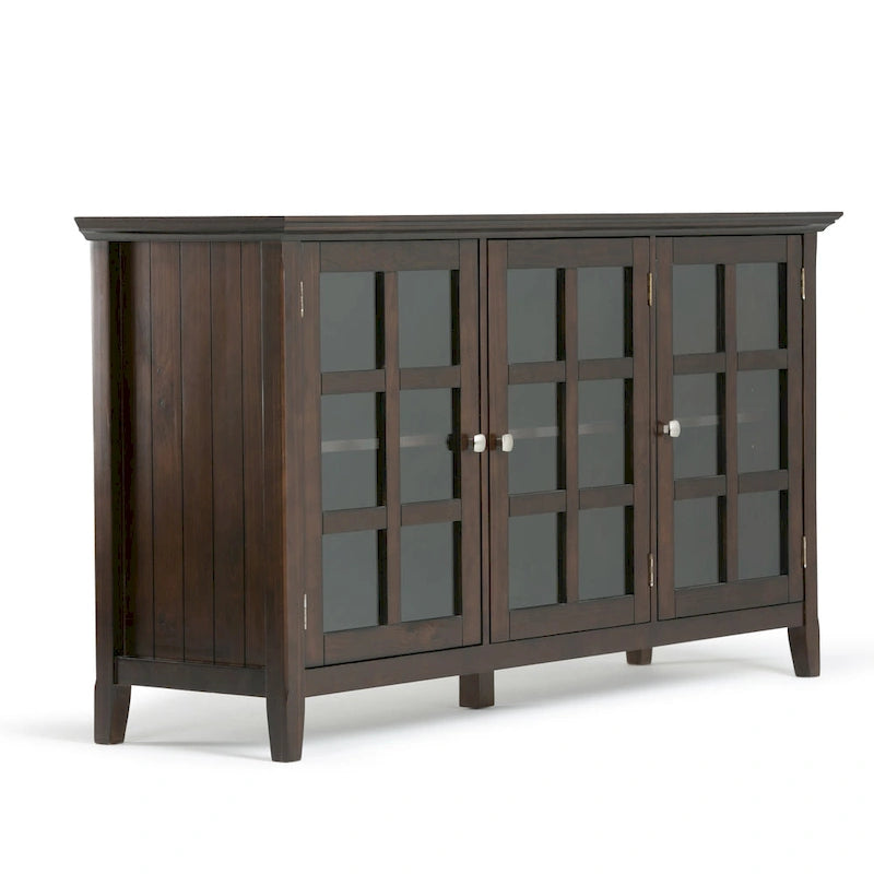 SOLID WOOD 62 inch Wide Transitional Wide Storage Cabinet - 62w x 18d x 34 h