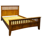 Mission Style Quarter Sawn Oak Bed With Slats - Cherry