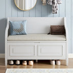 Nestfair Rustic Style Solid wood Entryway Multifunctional Storage Bench with Safety Hinge