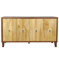 60-Zoll-Vintage-Buffet/Sideboard mit 4 Türen und geschnitztem Muster